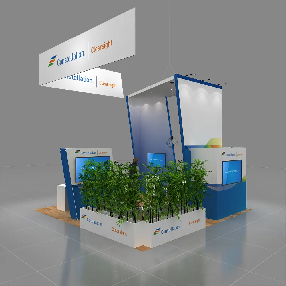 Front View 2 - 20x20 Exhibit Booth Design -YRLU2020 119