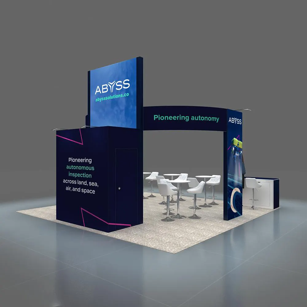 Left Side View - 20x20 Booth Rental Design