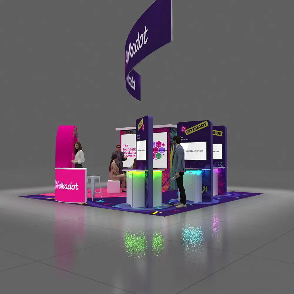 Right Side Perspective View – BRLU2020 341: Vibrant 20x20 Exhibit Rentals Display for Event Presence