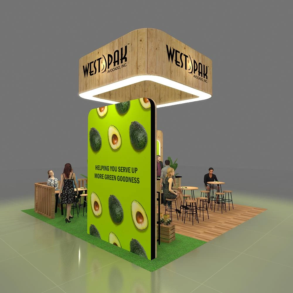 Back Side Perspective View – BRLU2020 39: Vibrant 20x20 Exhibit Rentals Display for Event Presence