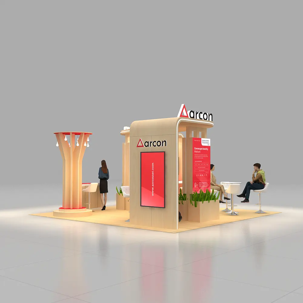 Left Side Perspective View – BRLU2020 50: Vibrant 20x20 Exhibit Rentals Display for Event Presence