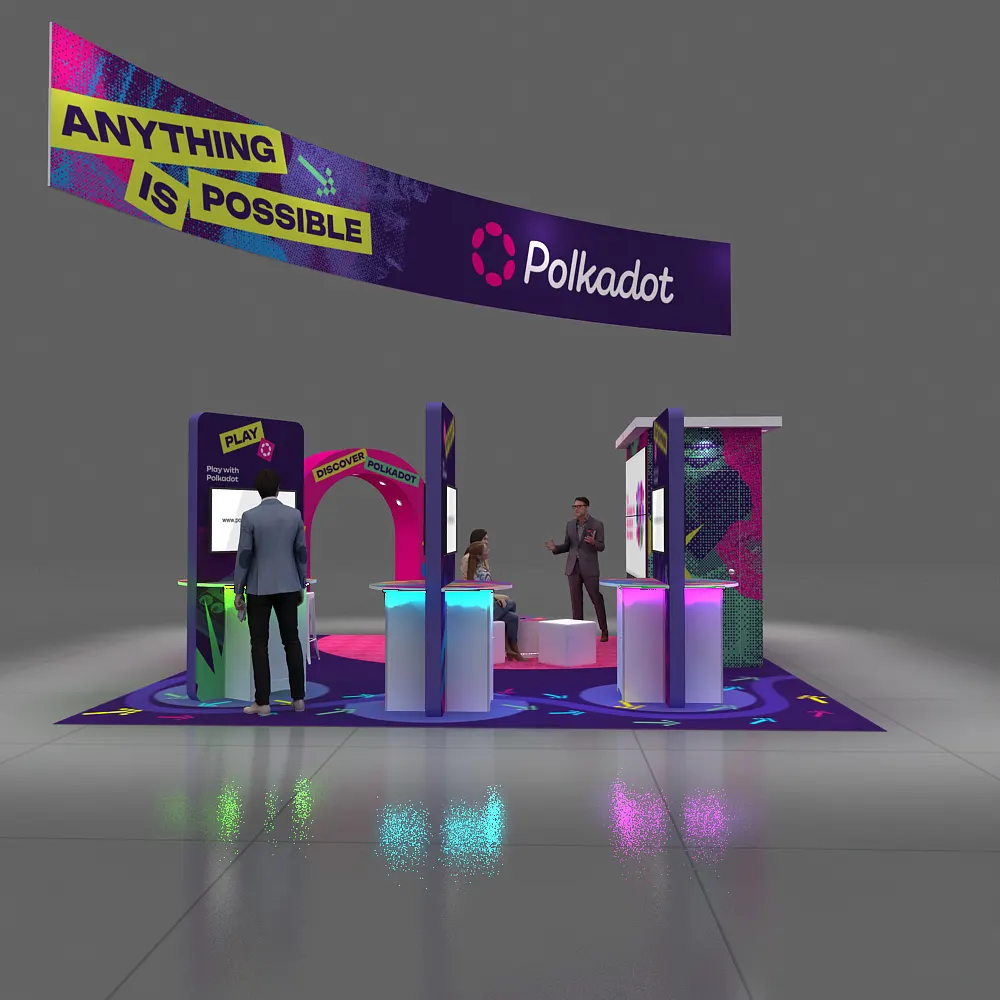 Back Side View – BRLU2020 341: Vibrant 20x20 Exhibit Rentals Display for Event Presence