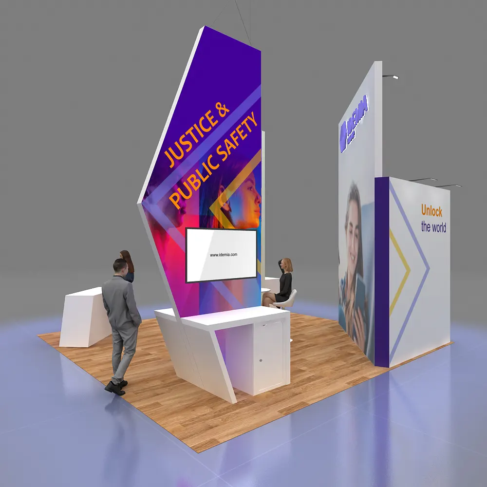Back-Left Side View – GRLE2020 23: Vibrant 20x20 Exhibit Rentals Display for Event Presence