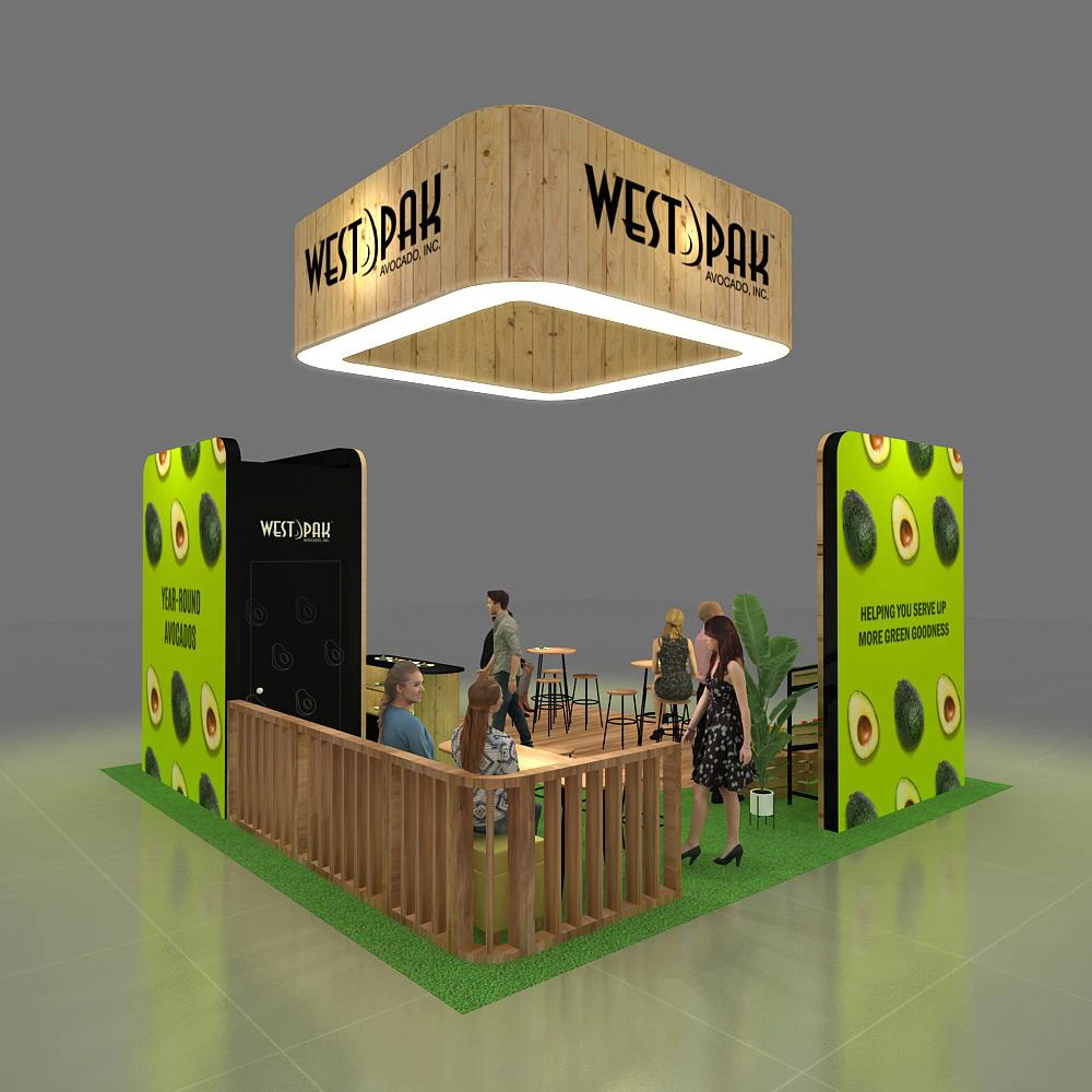Back Side Perspective View 2 – BRLU2020 39: Vibrant 20x20 Exhibit Rentals Display for Event Presence