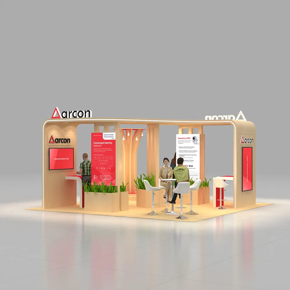 Back Side View – BRLU2020 50: Dynamic 20x20 Trade Show Exhibit Design for Maximum Impact