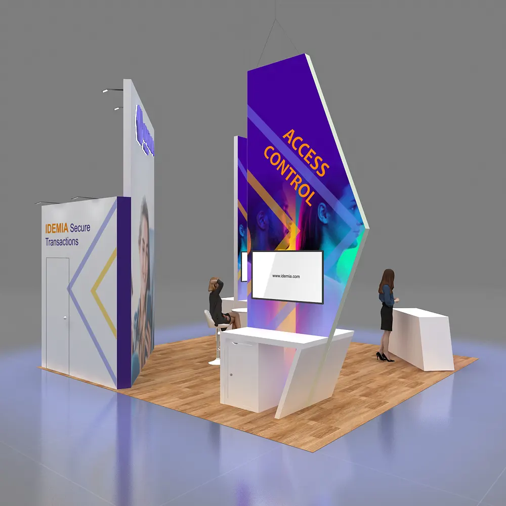 Back-Right Side View – GRLE2020 23: Vibrant 20x20 Exhibit Rentals Display for Event Presence Back-Right Side View – GRLE2020 23: Vibrant 20x20 Exhibit Rentals Display for Event Presence