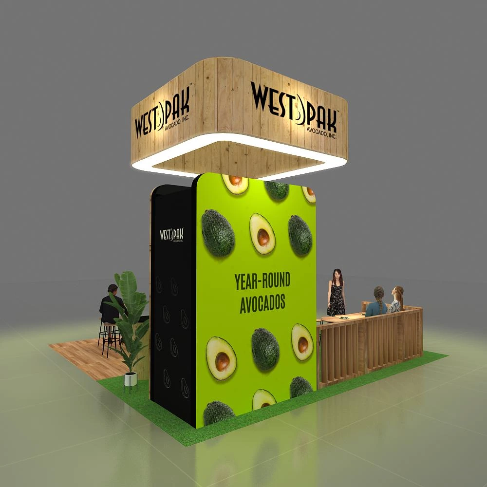 Right Side Perspective View – BRLU2020 39: Dynamic 20x20 Trade Show Exhibit Design for Maximum Impact