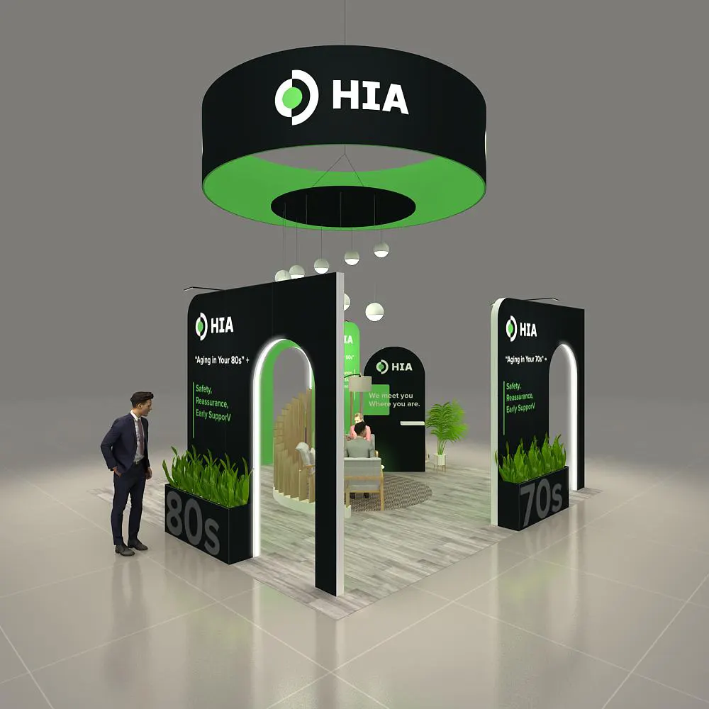 Back Side View – BRLU2020 160: Stunning 20x20 Custom Trade Show Exhibit Rental Experience