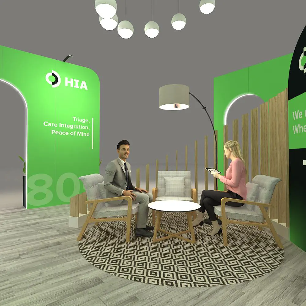 Interior Lounge View – BRLU2020 160: Interactive 20x20 Trade Show Exhibit Design