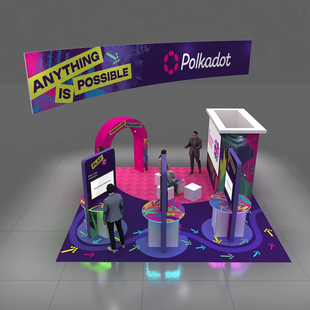 Back-Right Angle View – BRLU2020 341: Interactive 20x20 Trade Show Exhibit Design