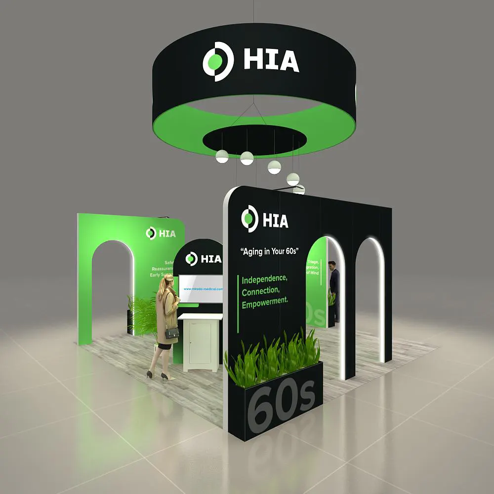 Side View – BRLU2020 160: Visually Compelling 20x20 Exhibit Booth for Engagement