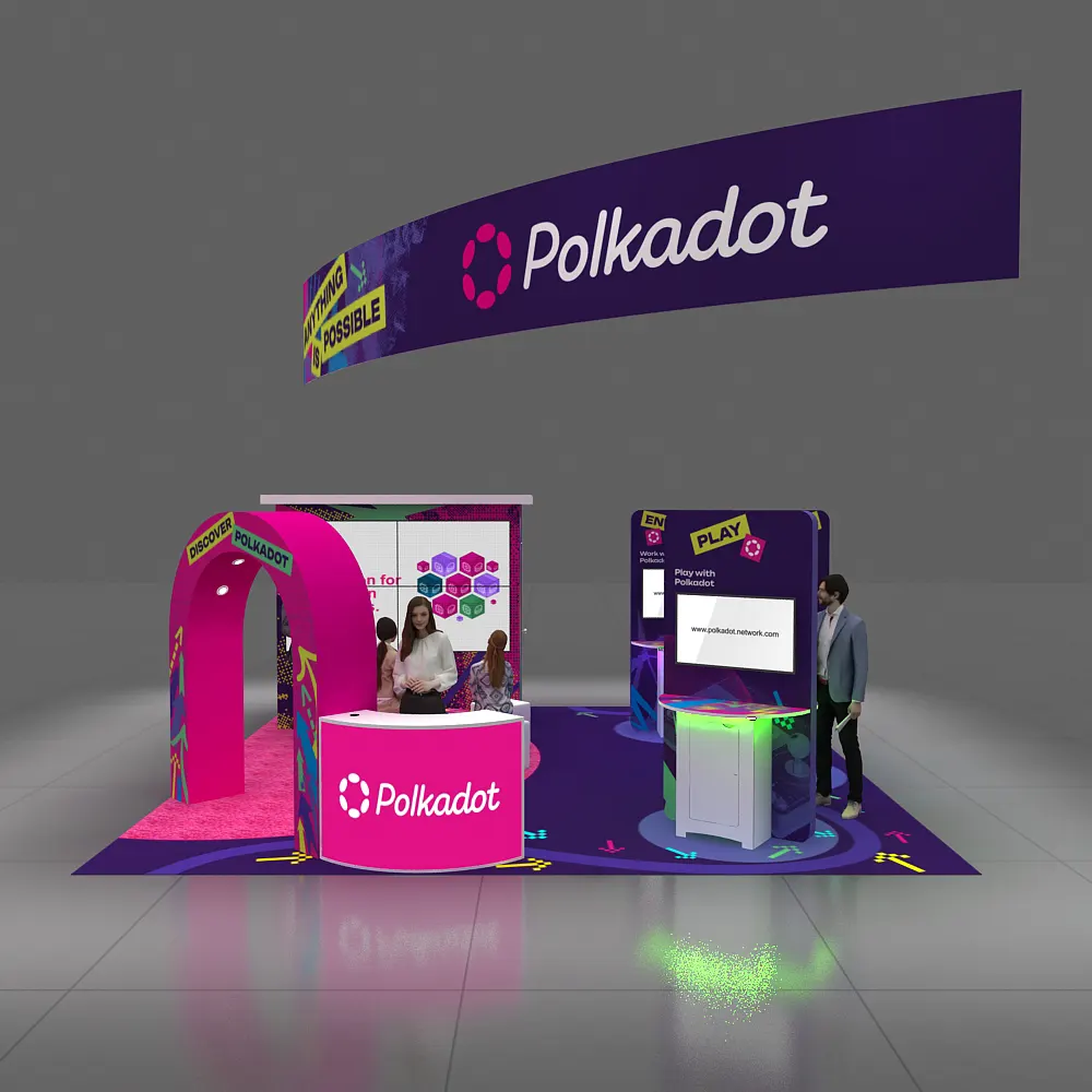 Front-Center View – BRLU2020 341: Visually Compelling 20x20 Exhibit Booth for Engagement