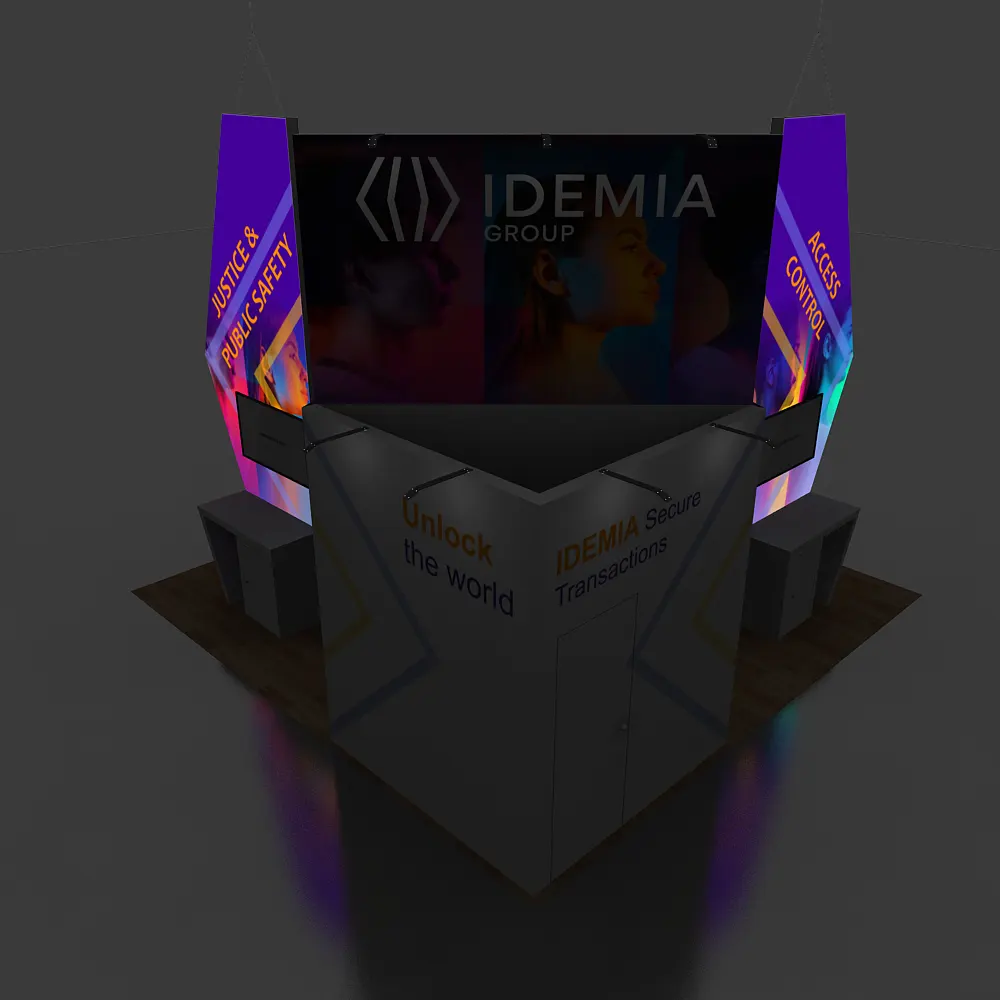 Backlit Back View – Night Mode – GRLE2020 23: Interactive 20x20 Trade Show Exhibit Design Backlit Back View – Night Mode – GRLE2020 23: Interactive 20x20 Trade Show Exhibit Design