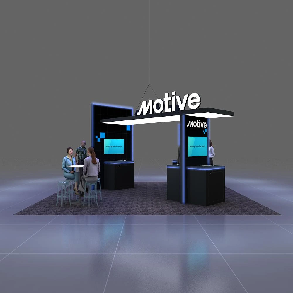 Side View - 20x20 Booth Rental Design - YRLU2020 05