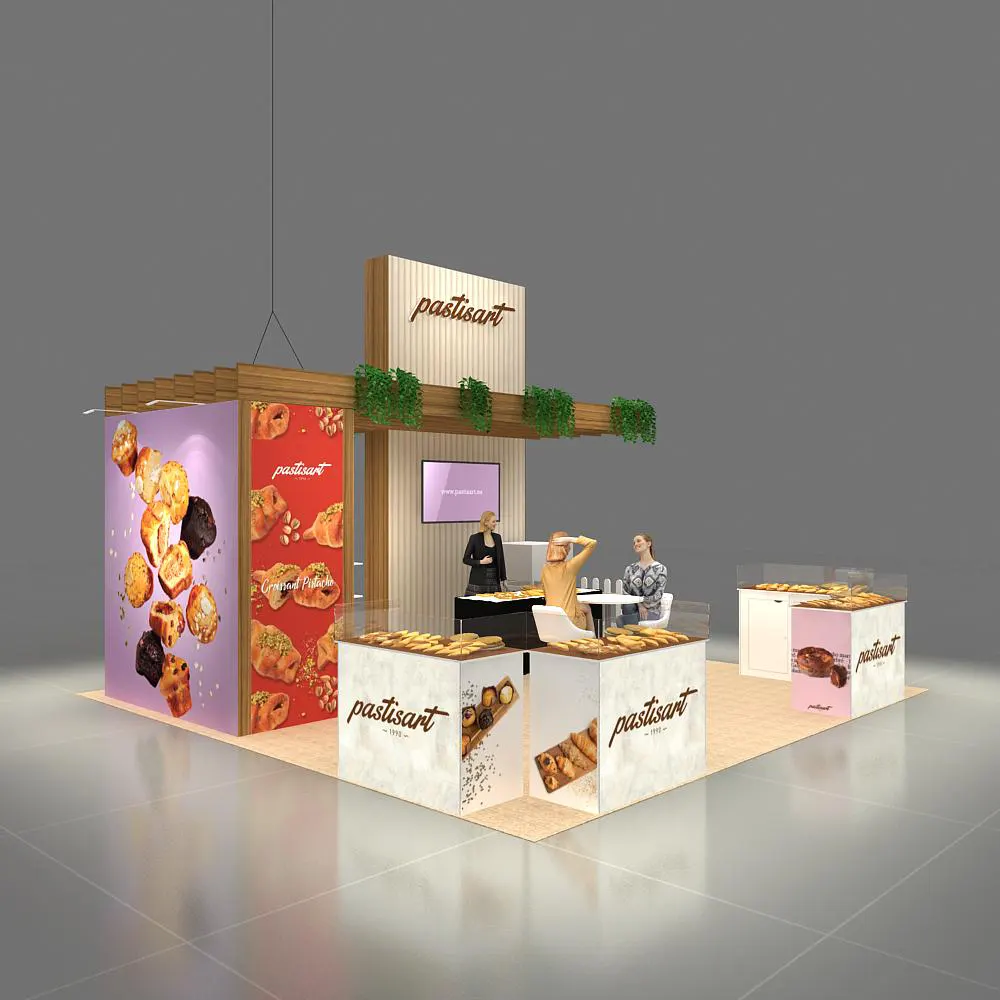 Side View - 20x20 Rental Booth Design - YRLU2020 180 Side View - 20x20 Rental Booth Design - YRLU2020 180