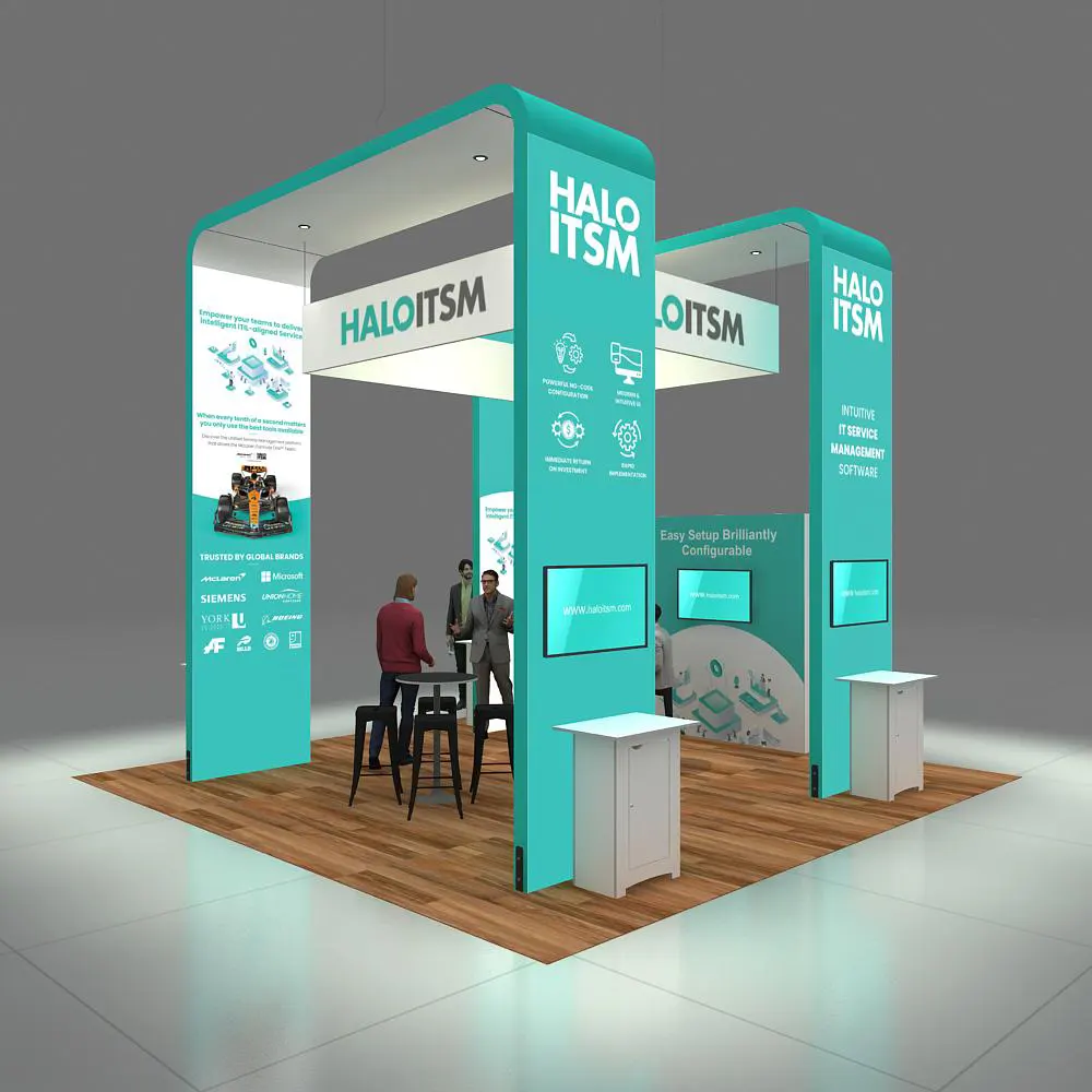 Side View - 20x20 Booth Rental Design - GRLU2020 43