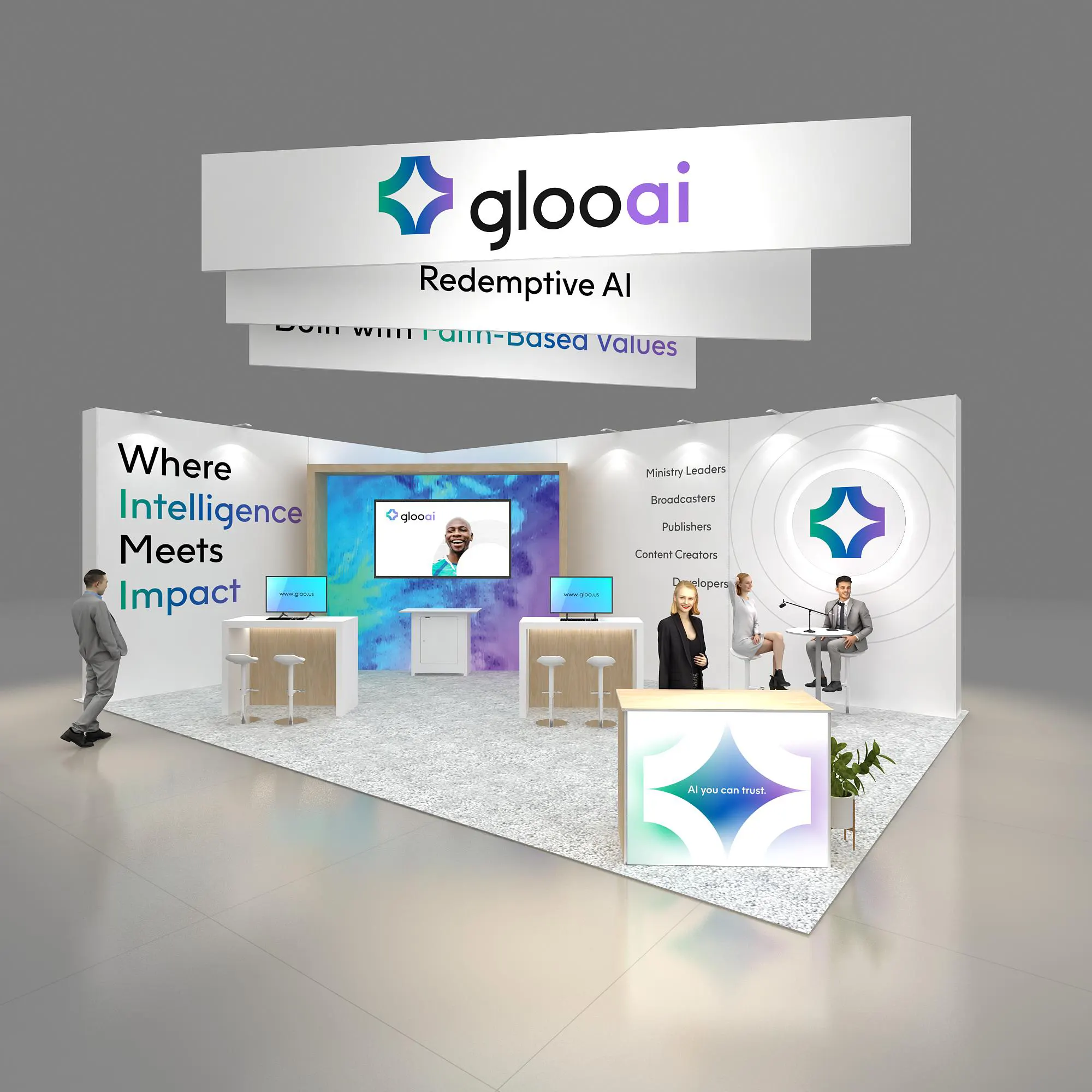 Front View - 20x30 Trade Show Booth Rentals YRLU2030 120