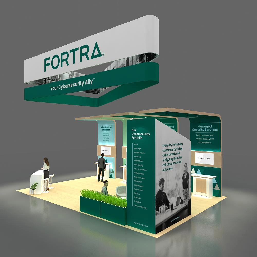 Side View: BRLU2030 95 - 20x30 Trade Show Booth Design
