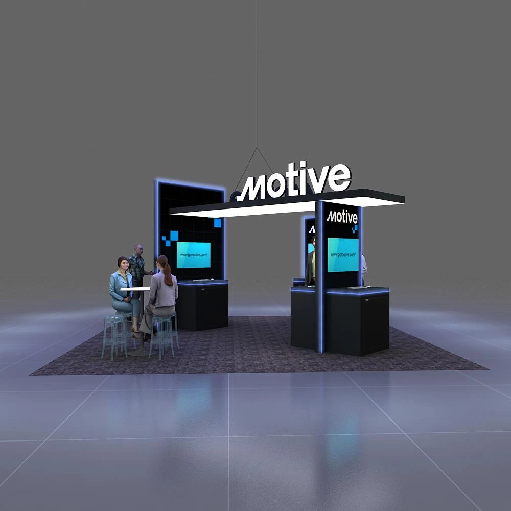 Side View - 20x20 Booth Rental Design - YRLU2020 05
