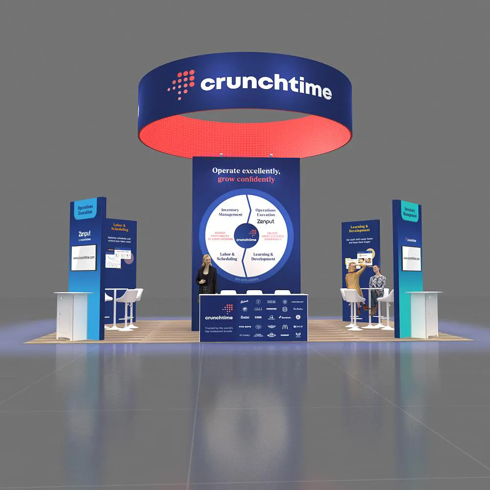 Front View - 20x30 Trade Show Booth Rentals GRLU2030 90