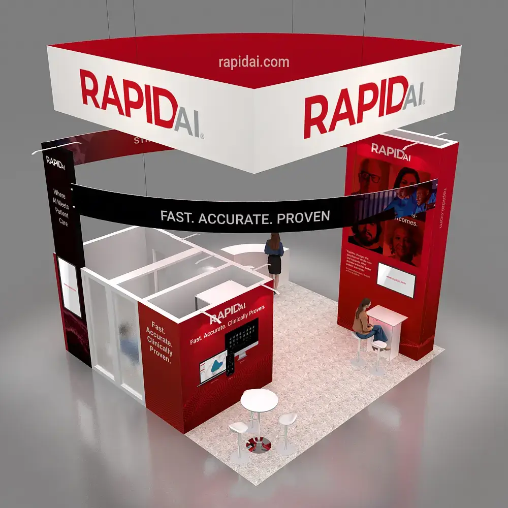 Arial Back Side View – YRLU2020 60: Visually Compelling 20x20 Exhibit Booth for Engagement