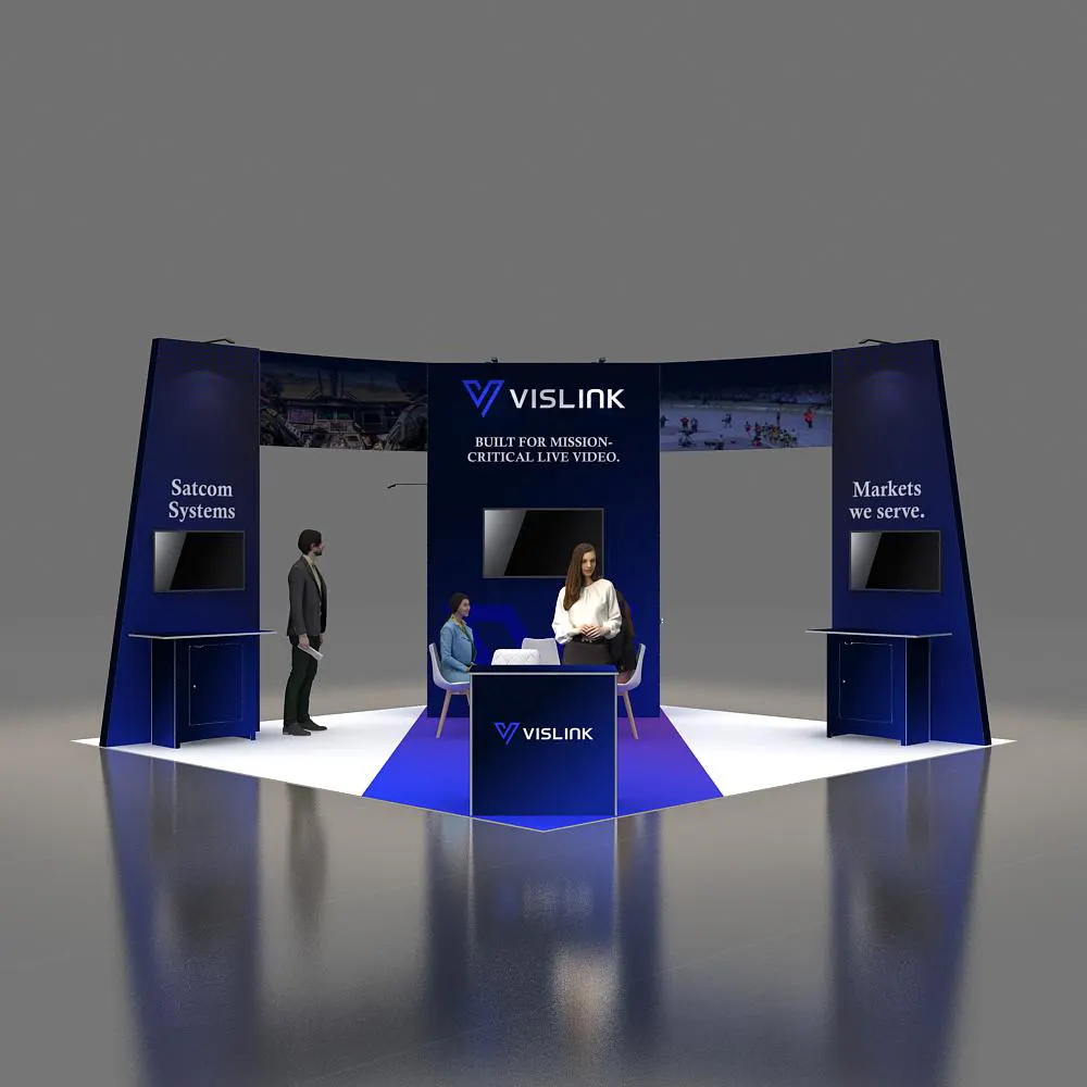 Front View - 20x20 Exhibit Booth Design -YRLU2020 162