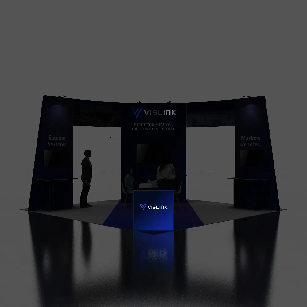 Backlit View - 20x20 Exhibit Booth Design -YRLU2020 162