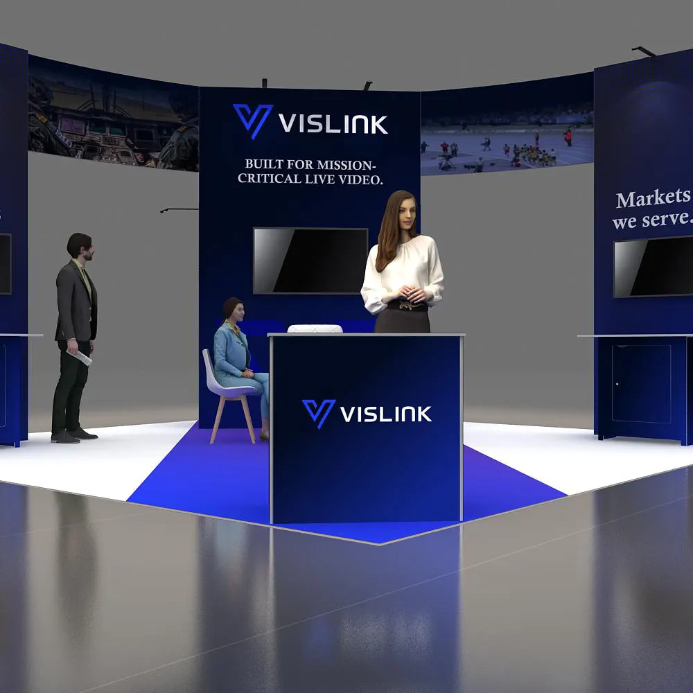 Front View- 2 - 20x20 Exhibit Booth Design -YRLU2020 162