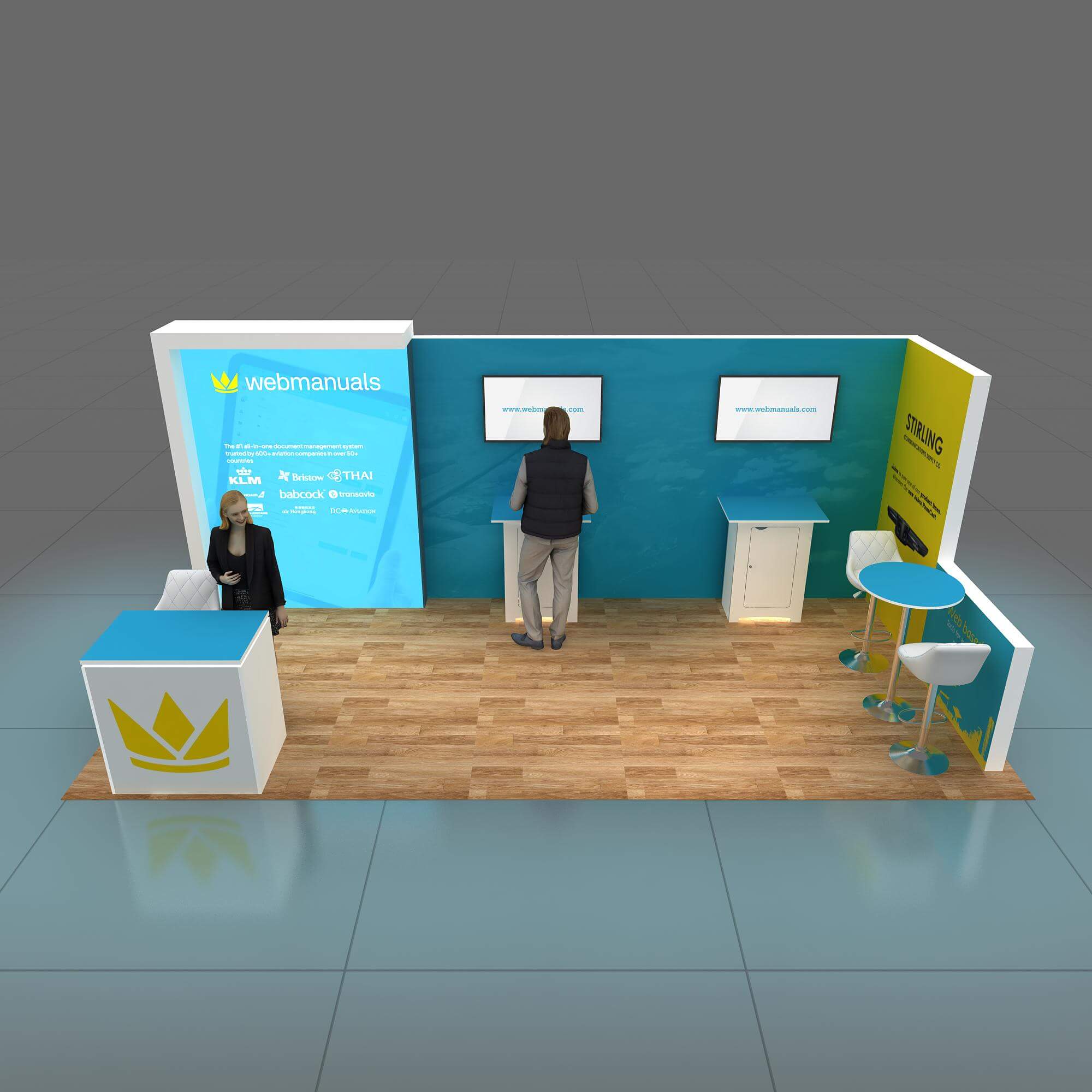 Arial View - GRLU1020 49: Exclusive 10x20 trade show rental booth for Las Vegas shows by Exponents