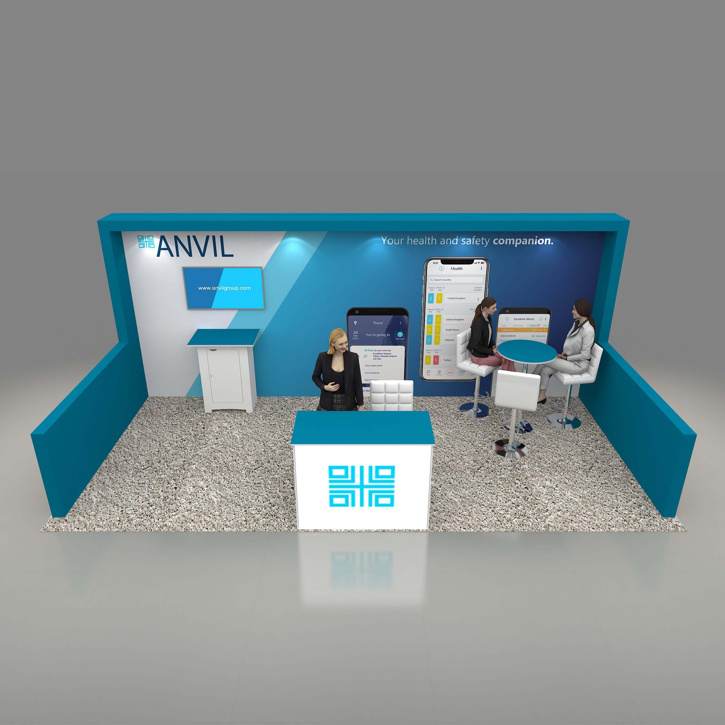 Arial View - GRL1020 13: Splendid 10x20 trade show booth rental for Shows