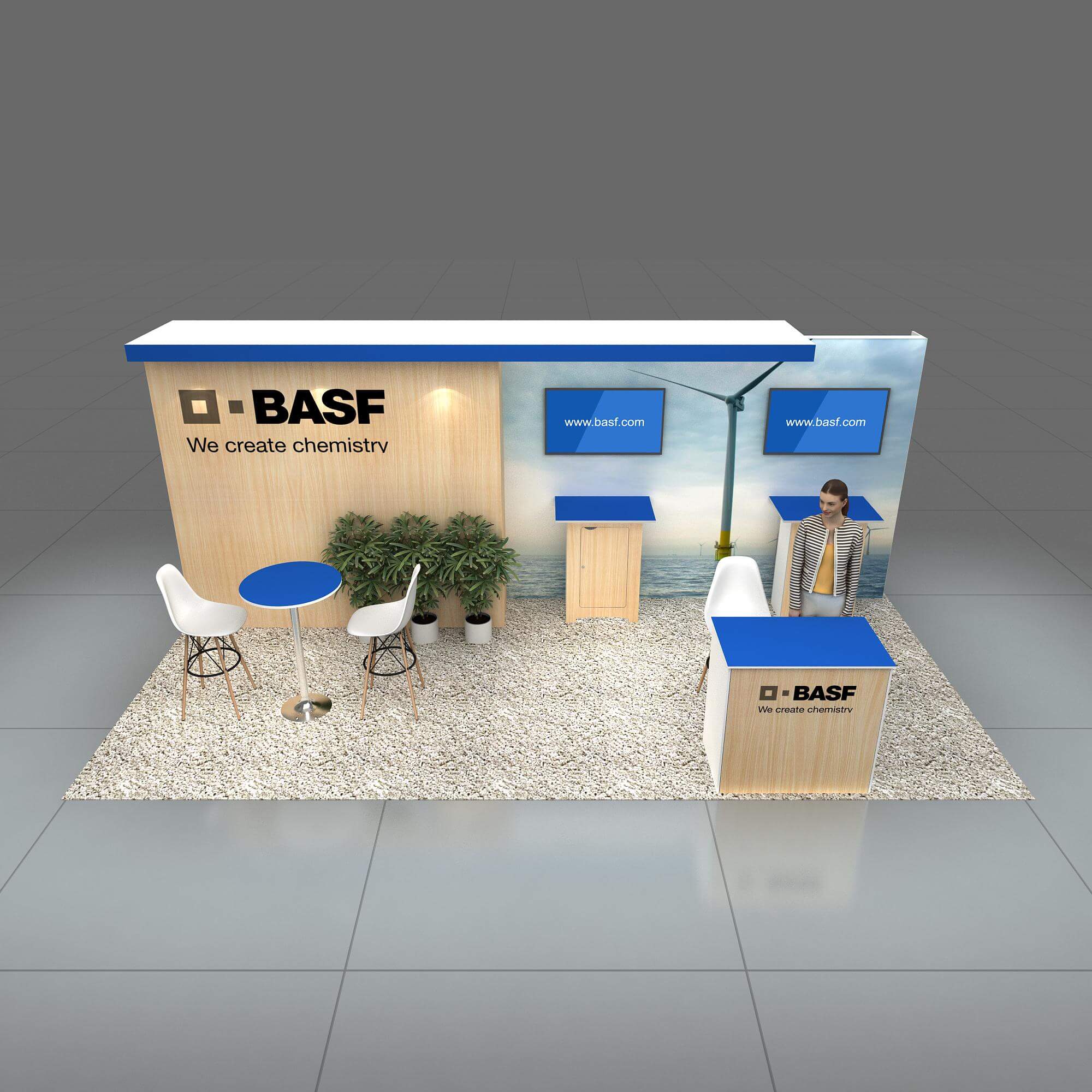 Arial View - GRCR1020 01: Impressive turnkey 10x20 booth rentals