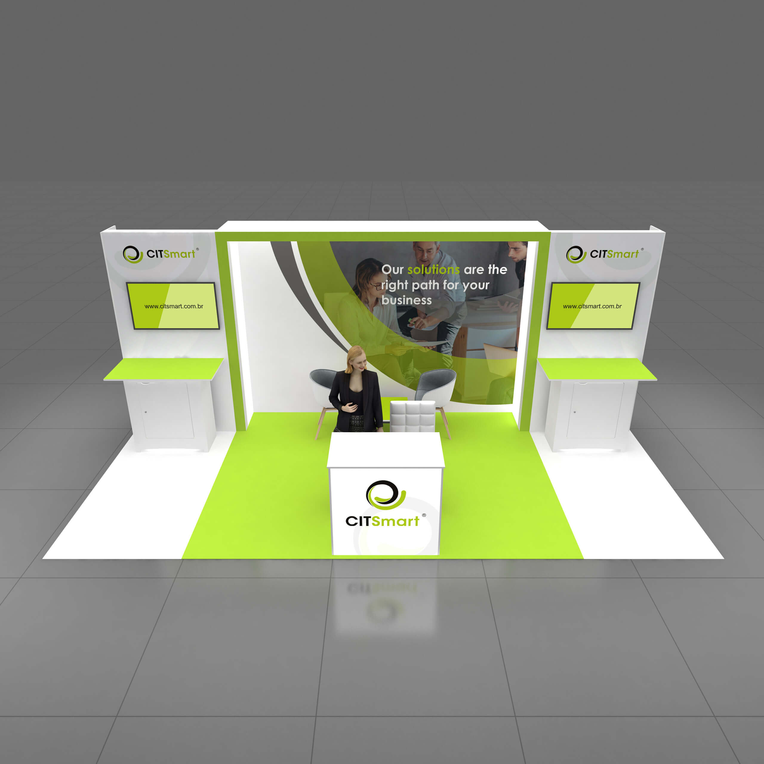 Arial View - GRLU1020 63: Visually Compelling 10x20 Exhibit Booth for Engagement