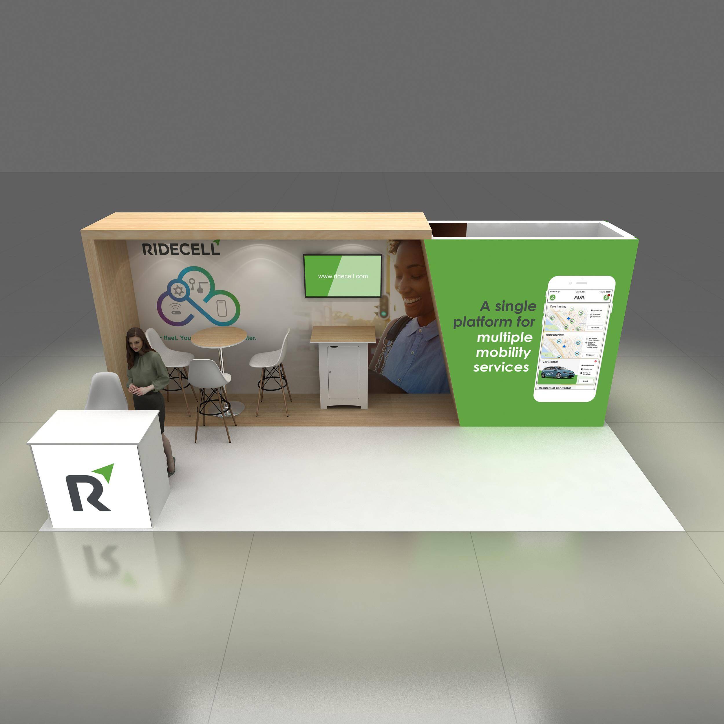Arial View - GRLU1020 55: Grab every eye with awe-inspiring 10x20 booth rentals for shows