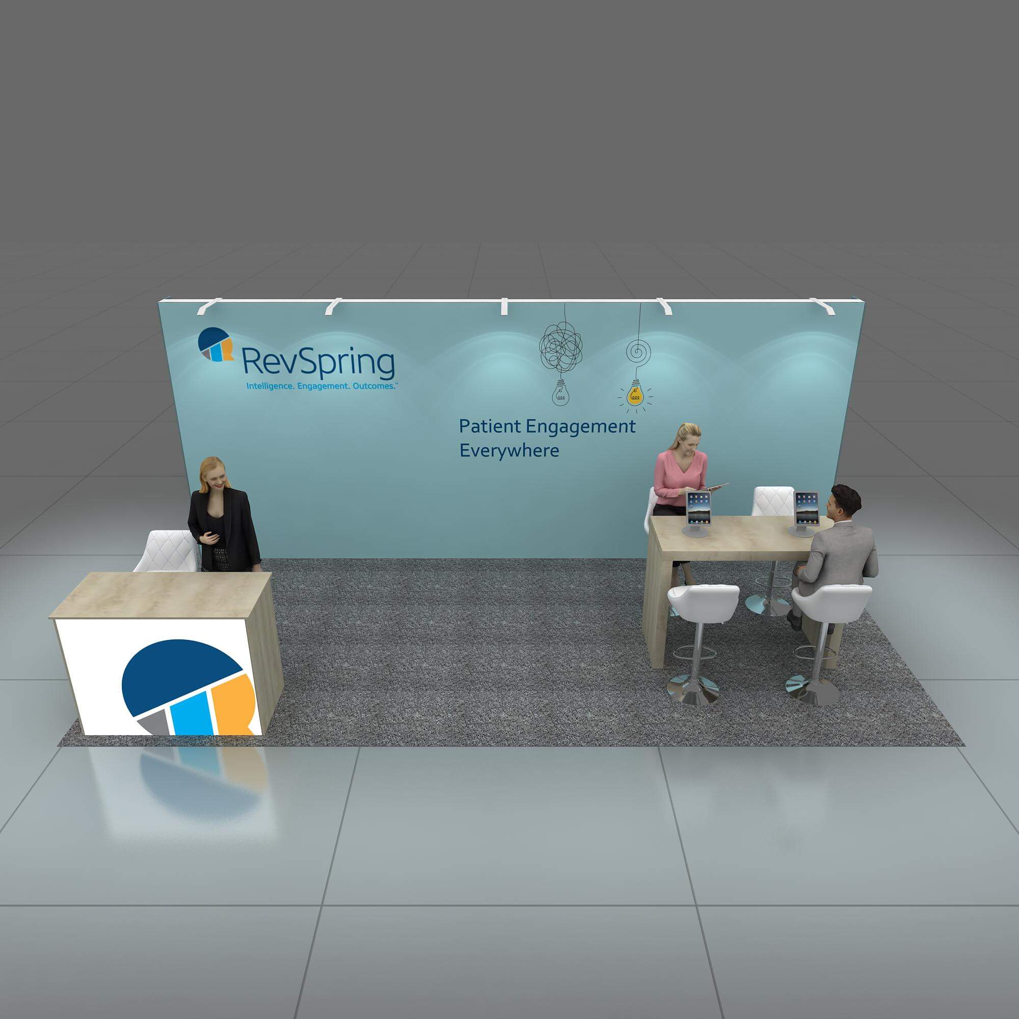 Arial View - GRLU1020 45: Exceptional 10x20 trade show booth rentals