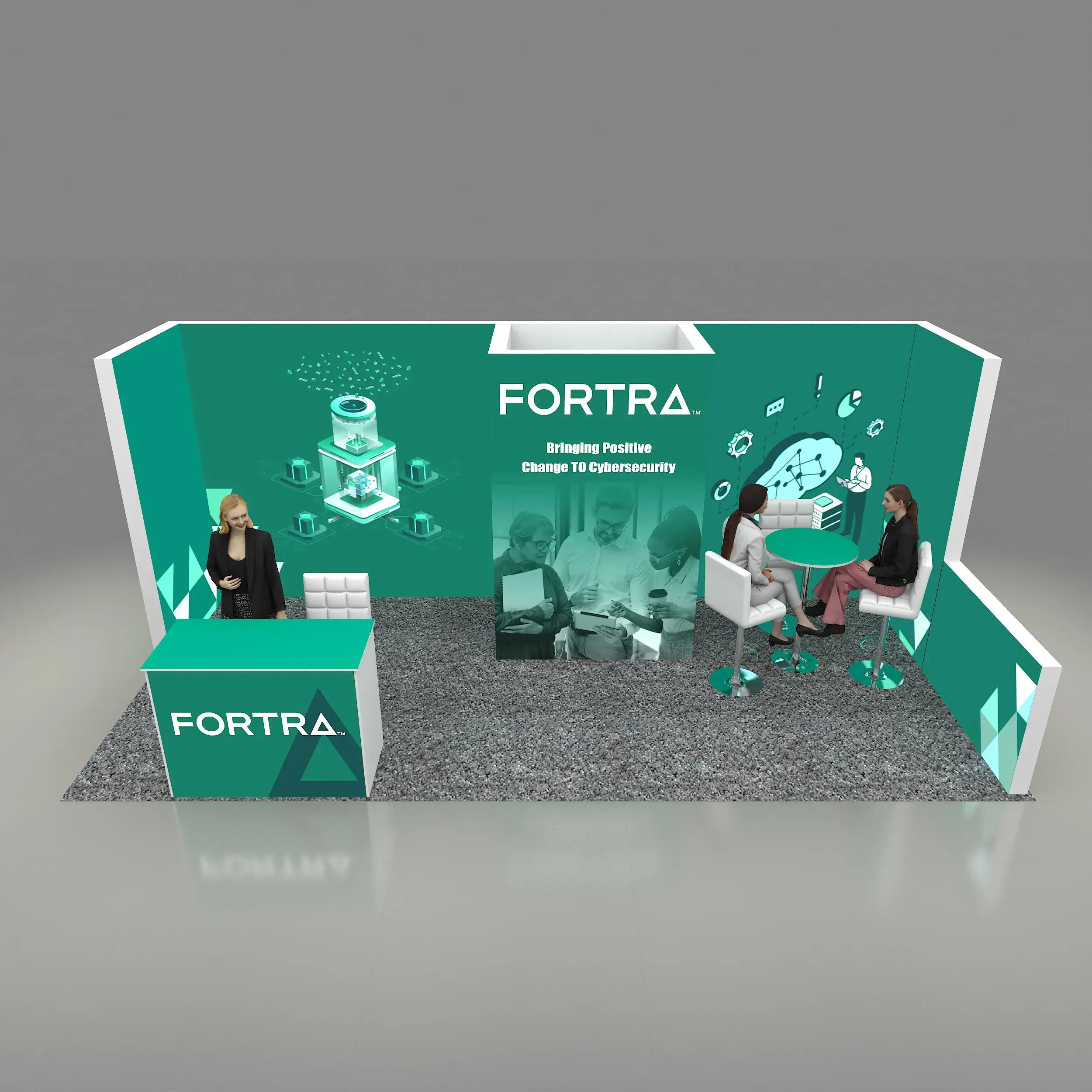 Arial View - RAL1020 09: Stand out at Orlando shows with stunning 10x20 rental booth by Exponents