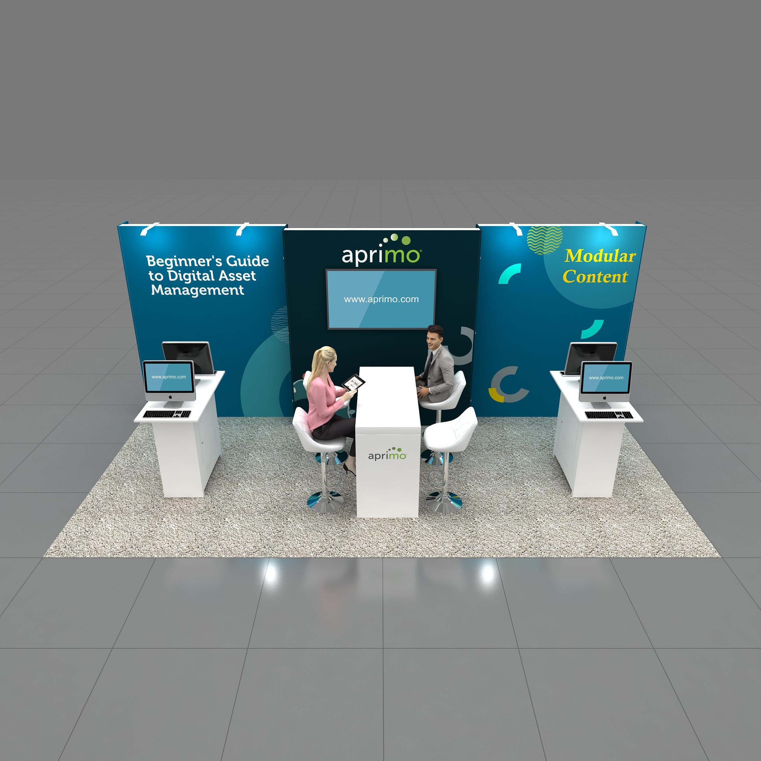 Arial View - RLU1020 44: Top-quality 10x20 trade show rental booths