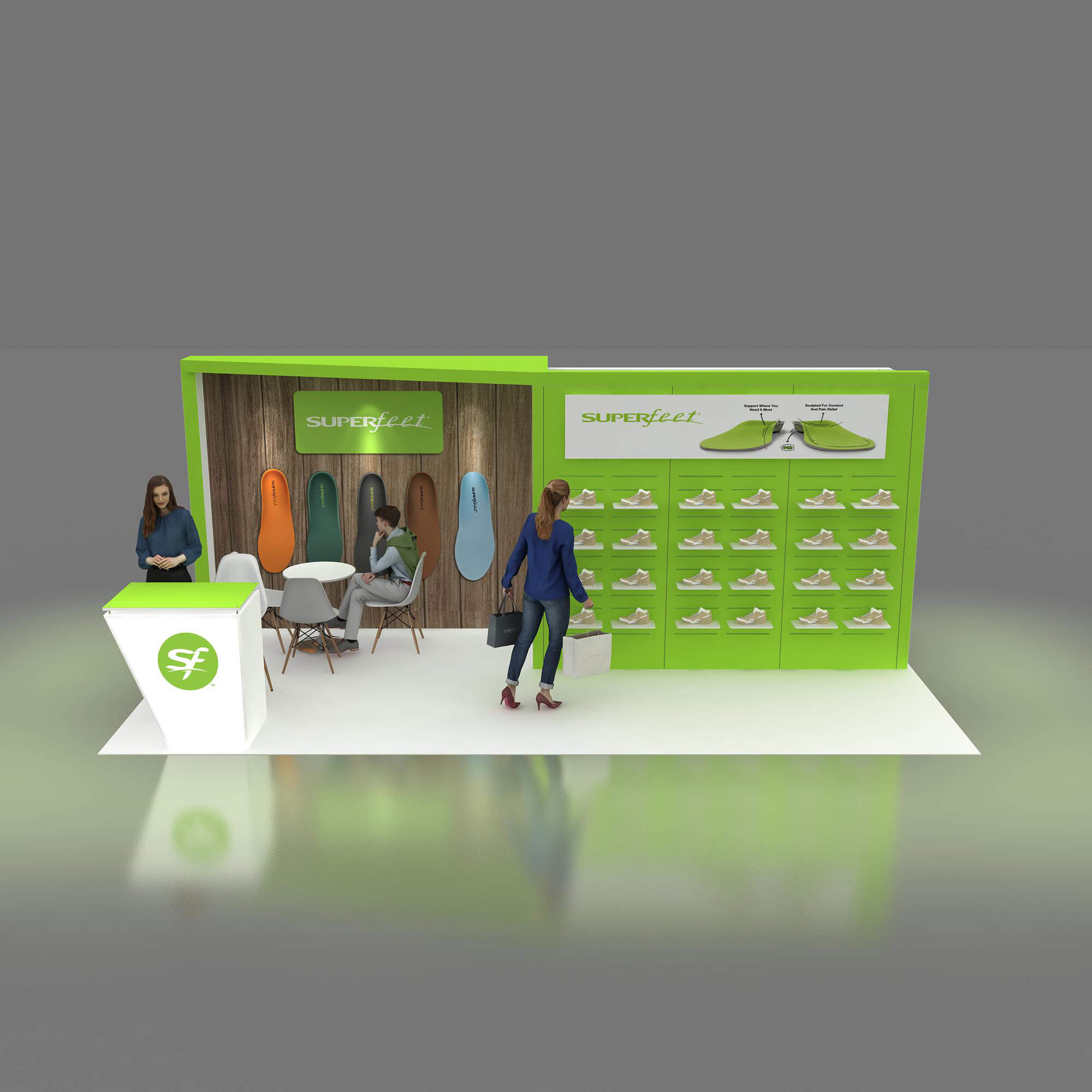 Arial View - YRLE1020 11: Top-notch 10x20 trade show booth rentals