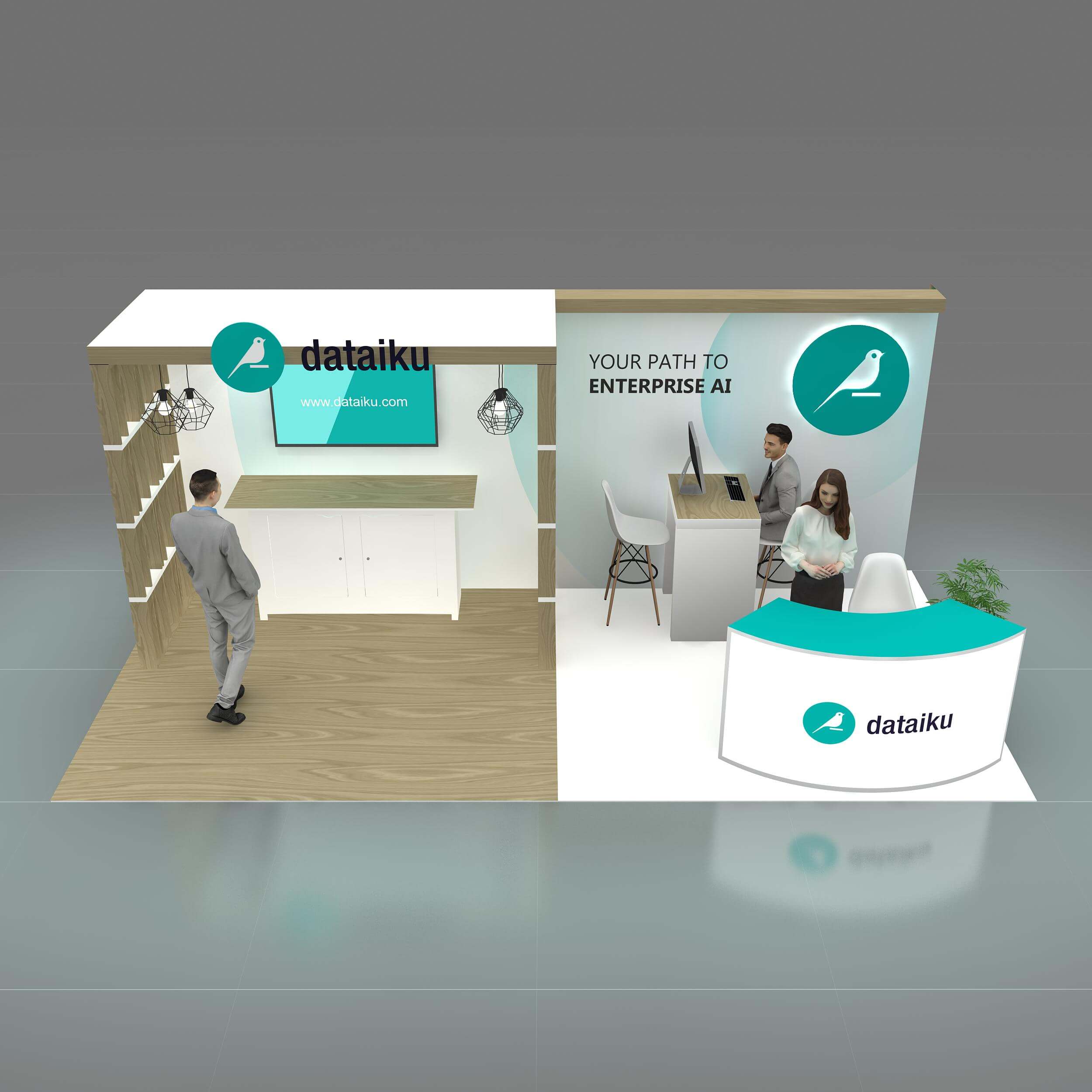 Arial View - YRLU1020 74: Extraordinary 10x20 trade show booth designs