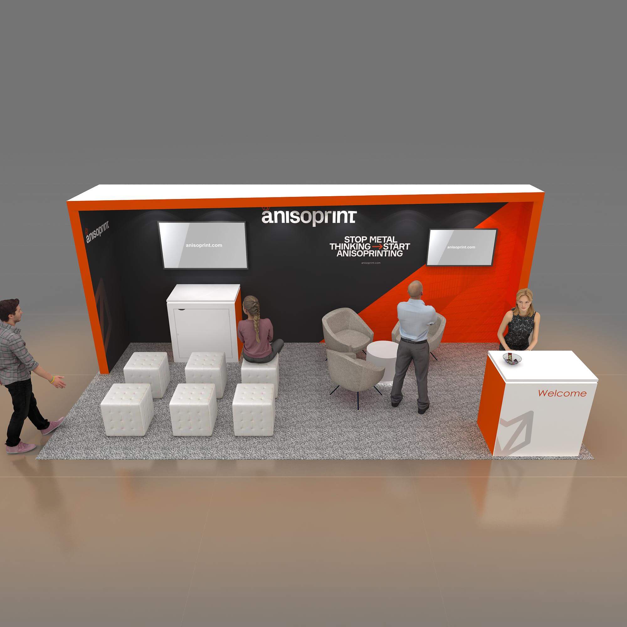 Arial View - RLE1020 19: Stunningly creative 10x20 booth rentals to get noticed at shows Arial View - RLE1020 19: Stunningly creative 10x20 booth rentals to get noticed at shows