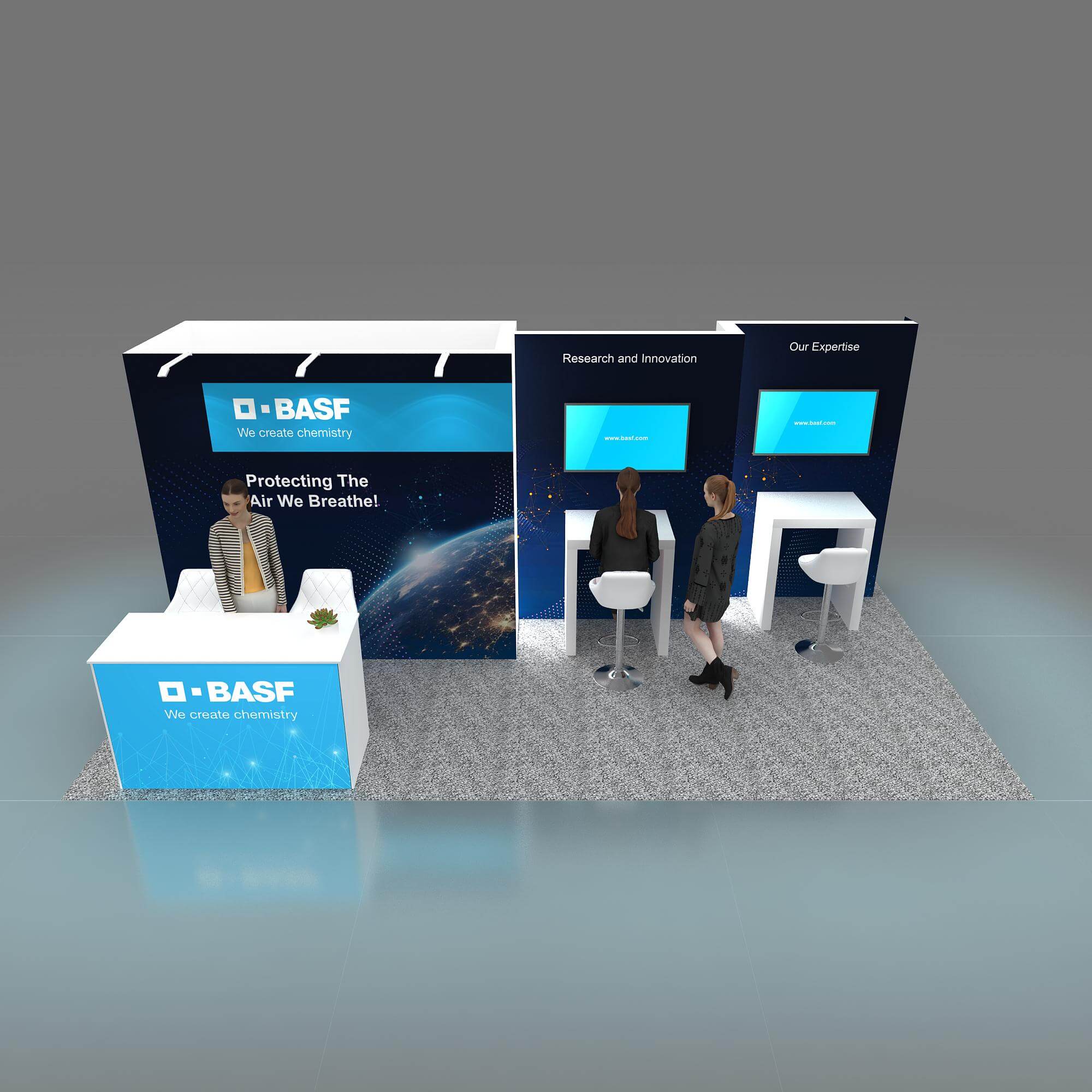 Arial View - RLU1020 20: Stunningly creative 10x20 booth rentals to get noticed at shows