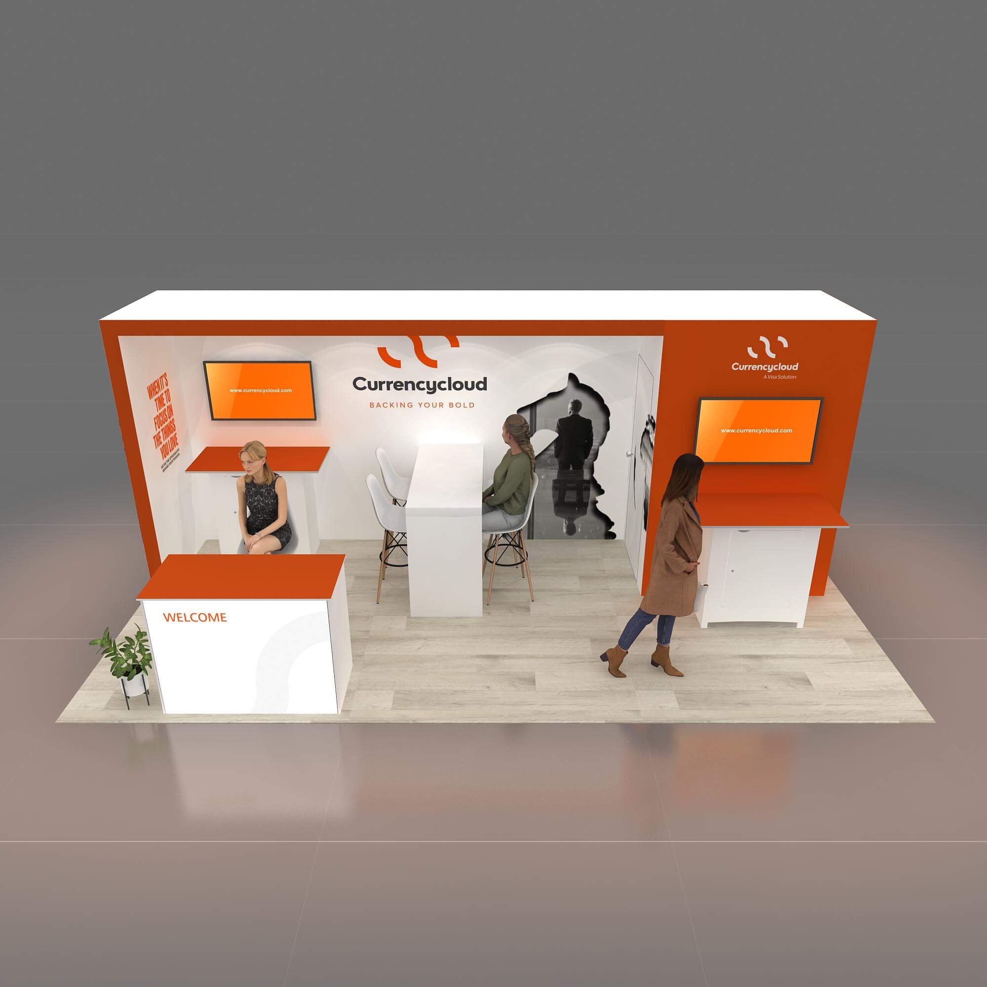 Arial View - GRLU1020 46: Amaze your audience with impressive 10x20 booth rental