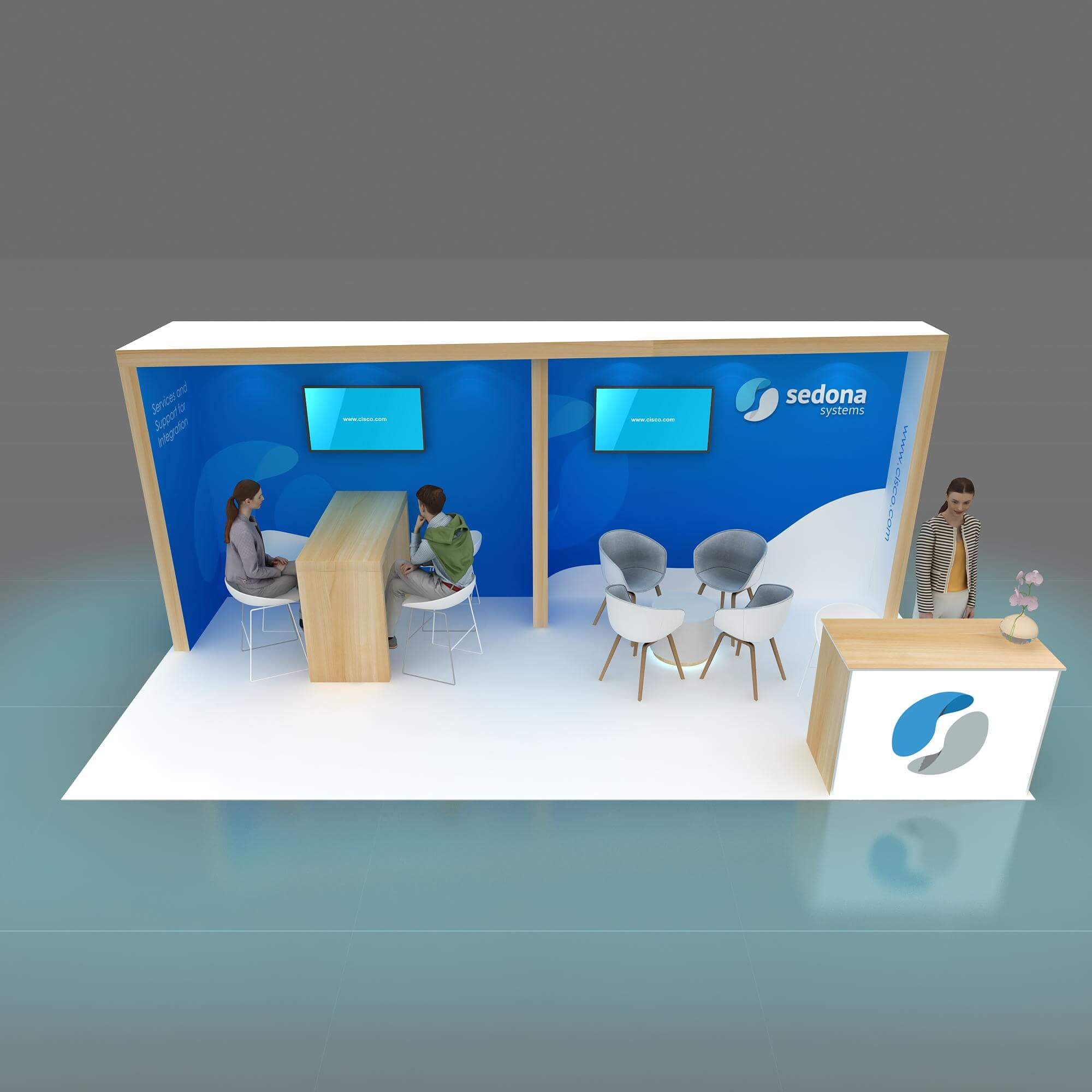 Arial View - GRLU1020 60: Stand out with impactful 10x20 trade show booth rentals