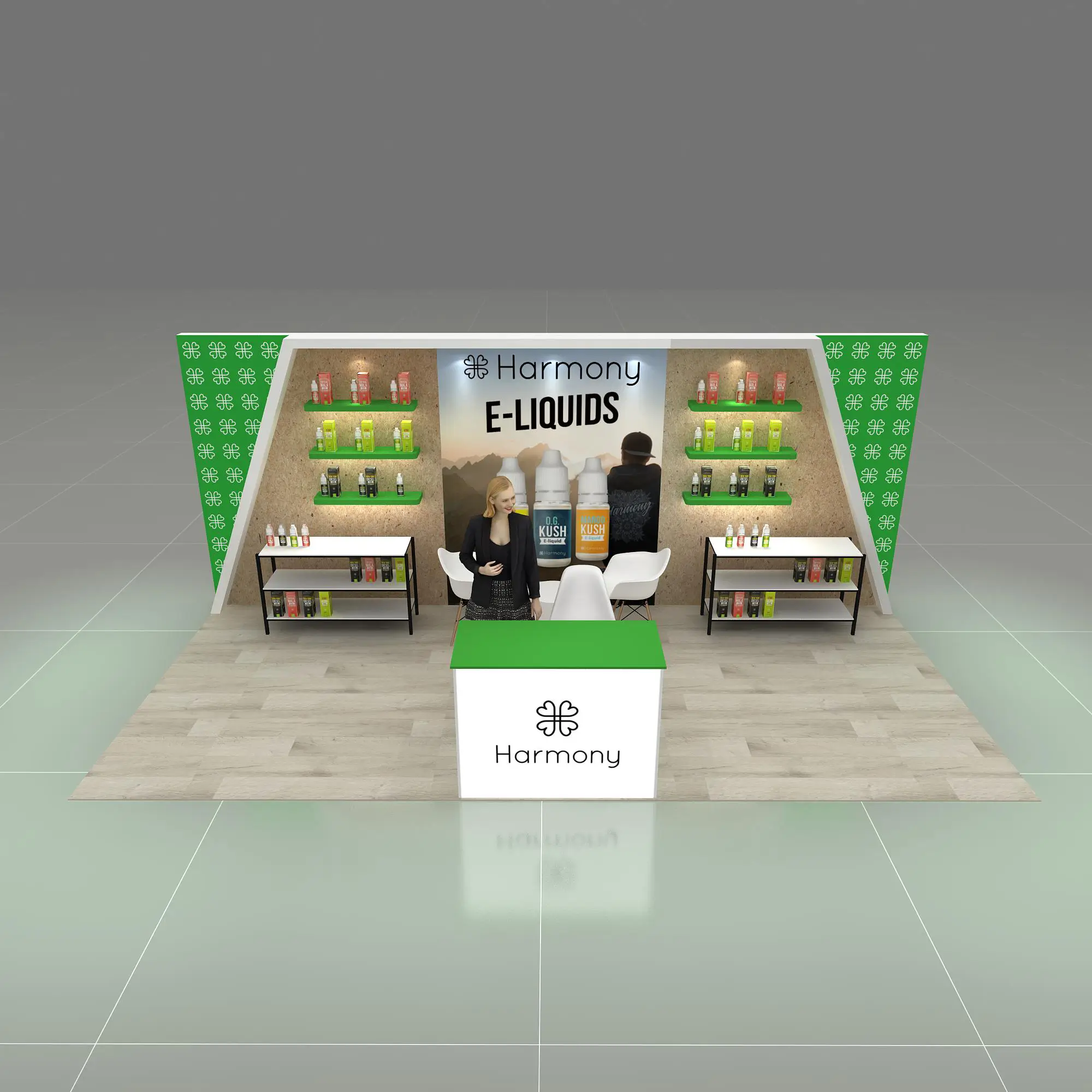 Arial View - RH1020 11: Get tailor-made 10x20 booth rentals at the most transparent price from Exponents