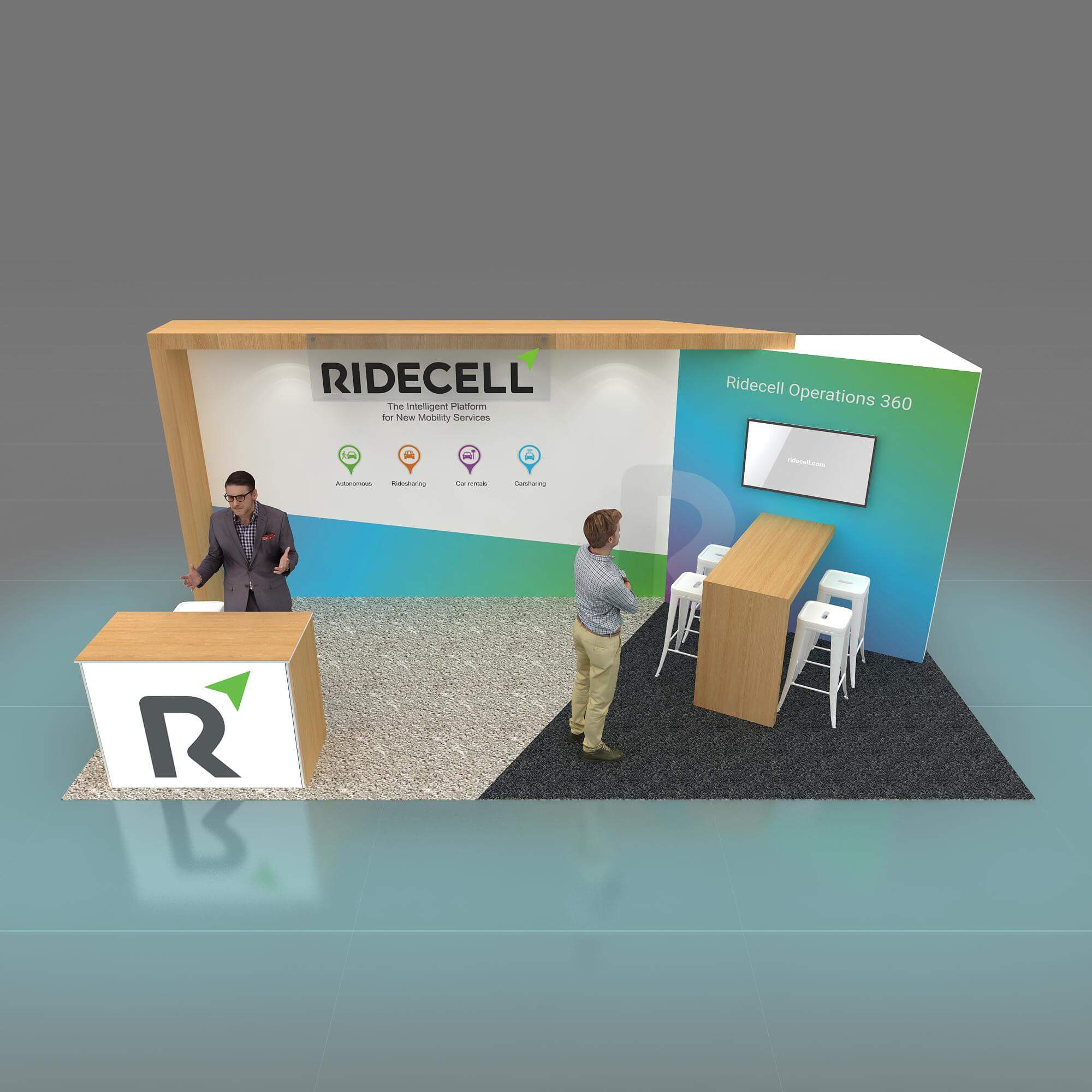 Arial View - GRL1020 16: Stand out with impactful 10x20 trade show booth rentals