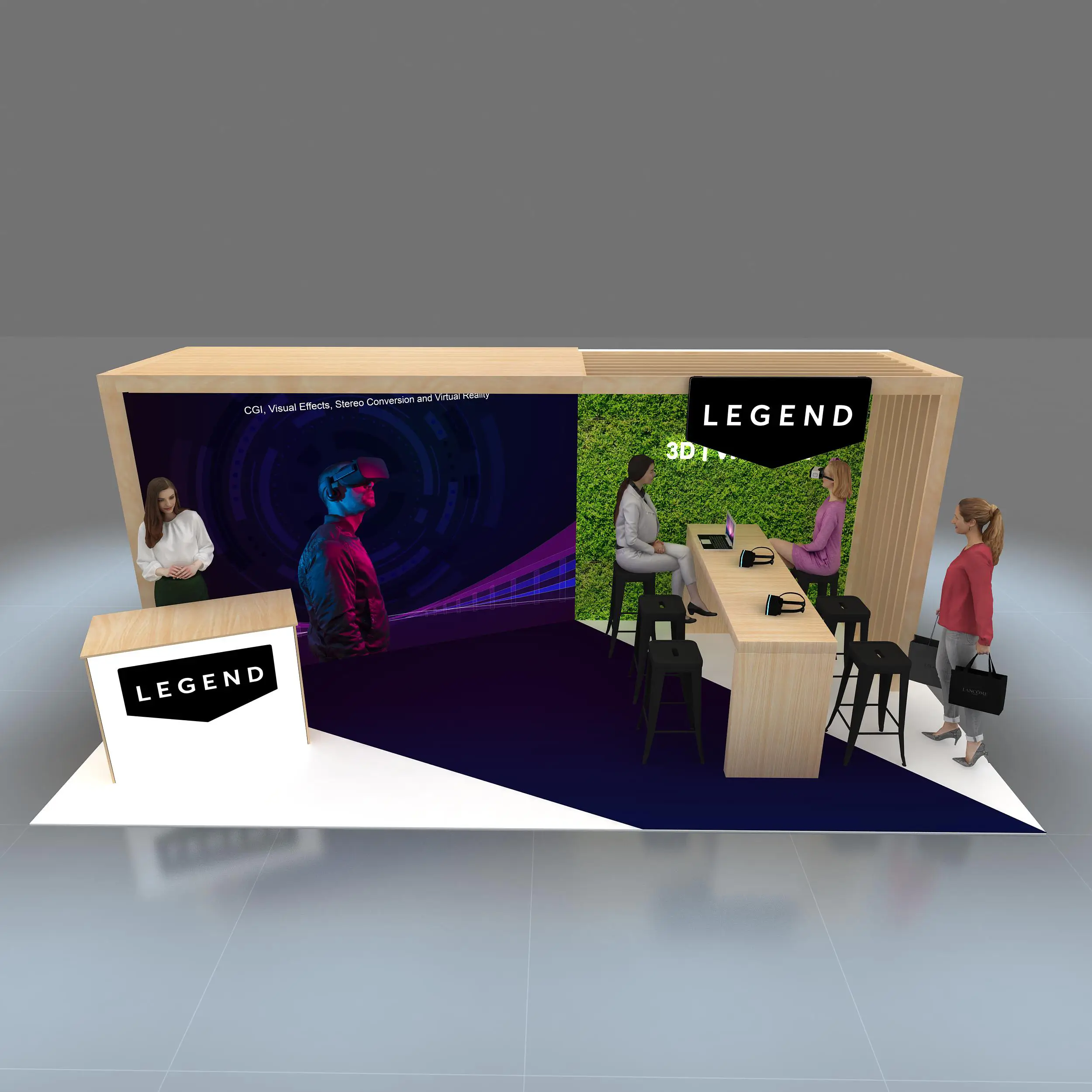Arial View - RLU1020 64: World-class 10x20 trade show booth rentals