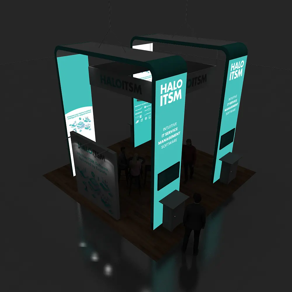 Backlit View - 20x20 Booth Design - GRLU2020 43 Backlit View - 20x20 Booth Design - GRLU2020 43