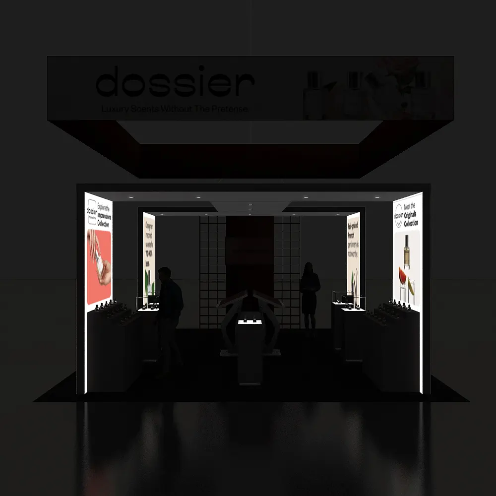 Backlit View - 20x20 Trade Show Booth Design - YRLU2020 190