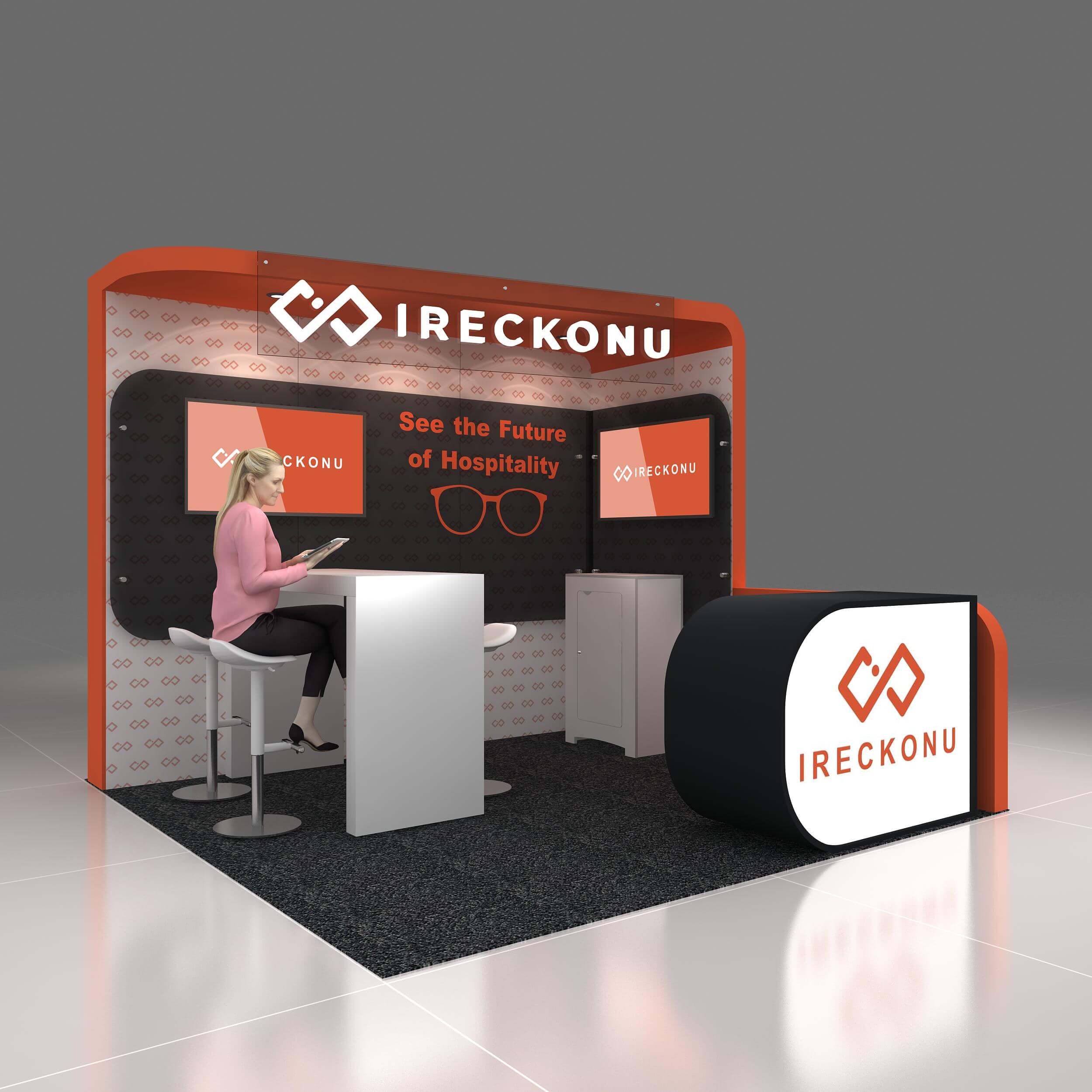 Left Side Perspective View - RLU101036: Attractive & portable 10x10 trade show booth