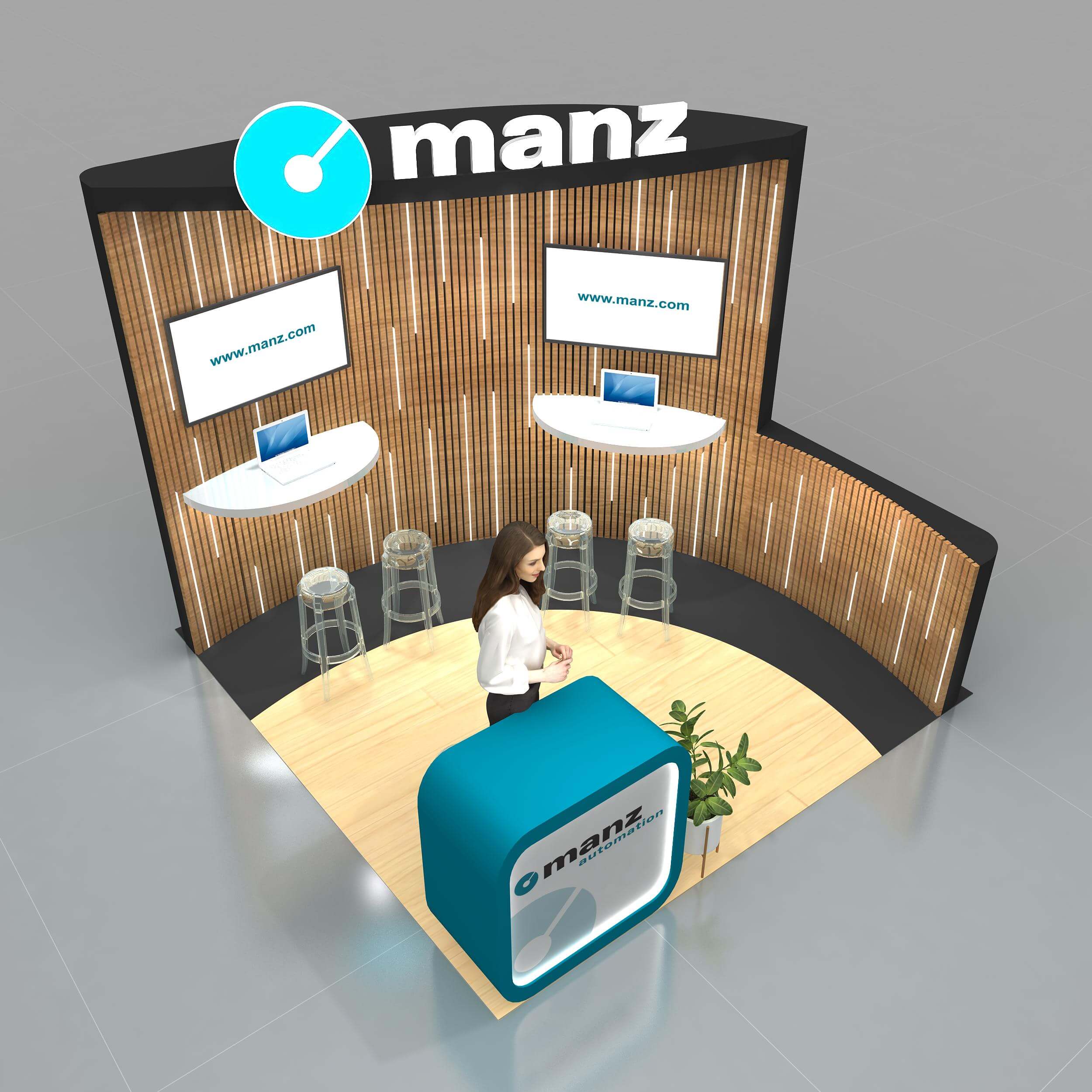 Arial View - RLU1010 37: Dynamic 10x10 Trade Show Exhibit Design for Maximum Impact