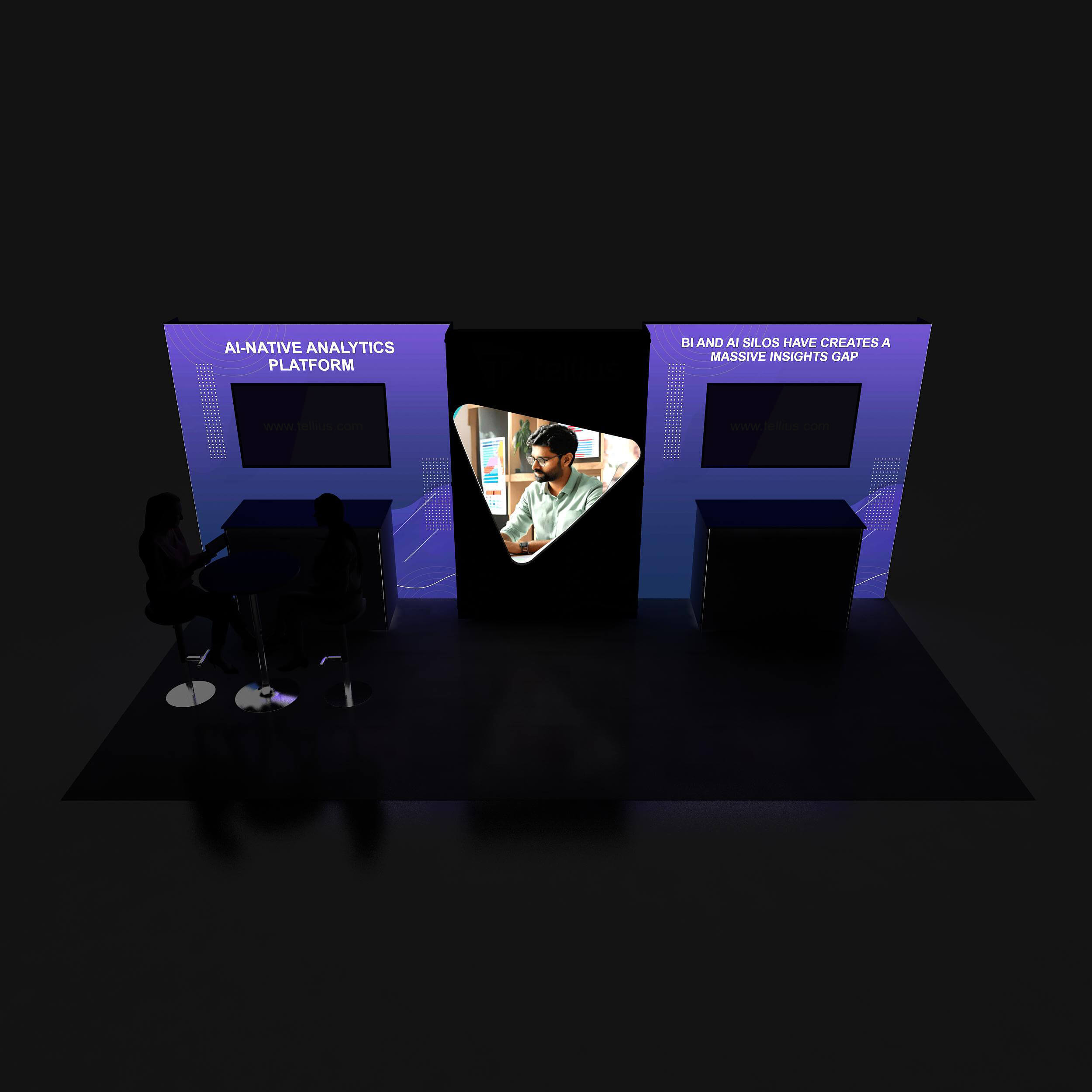 Backlit View - GRLU1020 02: Marvellous 10x20 trade show booth rentals Backlit View - GRLU1020 02: Marvellous 10x20 trade show booth rentals